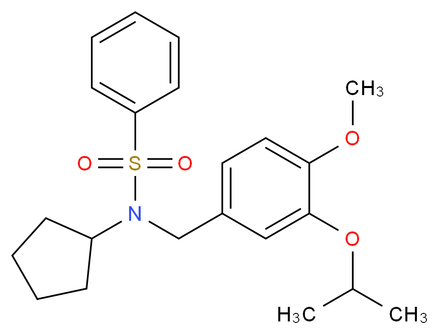 N-cyclopentyl-N-(3-isopropoxy-4-methoxybenzyl)benzenesulfonamide_分子结构_CAS_)