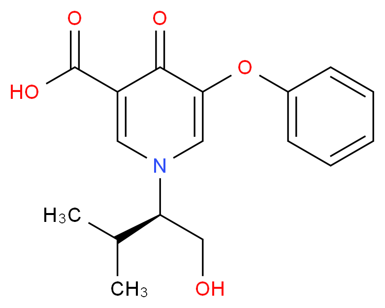 1-[(1R)-1-(hydroxymethyl)-2-methylpropyl]-4-oxo-5-phenoxy-1,4-dihydropyridine-3-carboxylic acid_分子结构_CAS_)