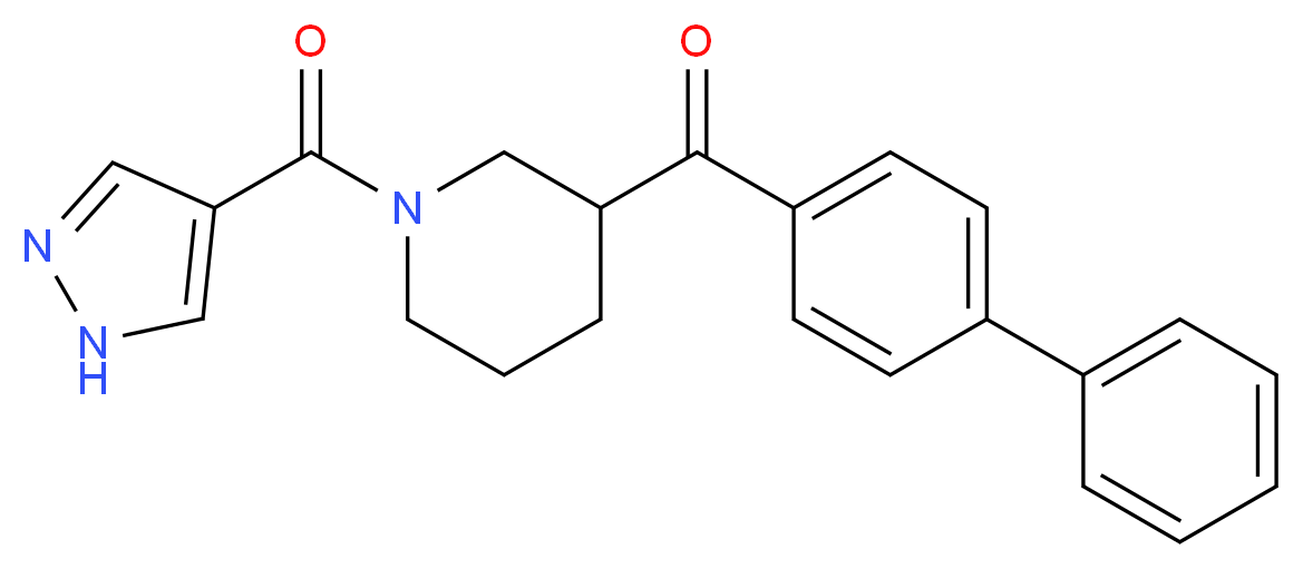 4-biphenylyl[1-(1H-pyrazol-4-ylcarbonyl)-3-piperidinyl]methanone_分子结构_CAS_)