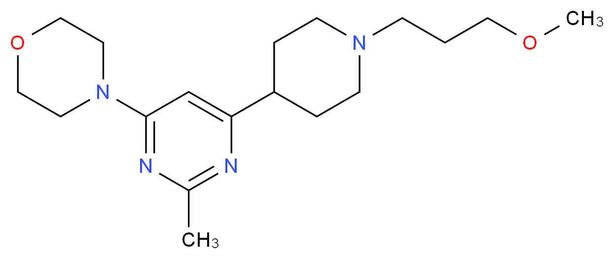 4-{6-[1-(3-methoxypropyl)-4-piperidinyl]-2-methyl-4-pyrimidinyl}morpholine_分子结构_CAS_)