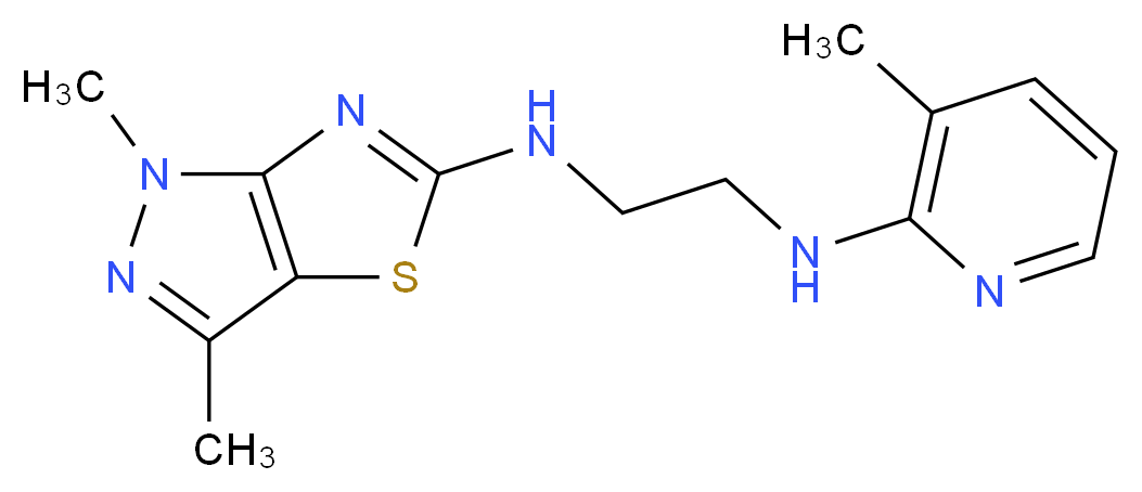 (1,3-dimethyl-1H-pyrazolo[3,4-d][1,3]thiazol-5-yl){2-[(3-methylpyridin-2-yl)amino]ethyl}amine_分子结构_CAS_)