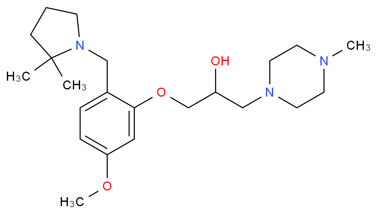 1-{2-[(2,2-dimethylpyrrolidin-1-yl)methyl]-5-methoxyphenoxy}-3-(4-methylpiperazin-1-yl)propan-2-ol_分子结构_CAS_)