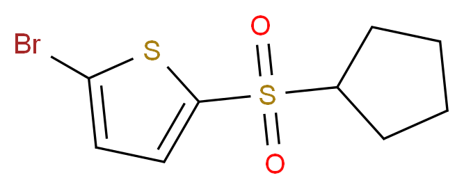 2-Bromo-5-(cyclopentylsulfonyl)thiophene_分子结构_CAS_438234-34-5)