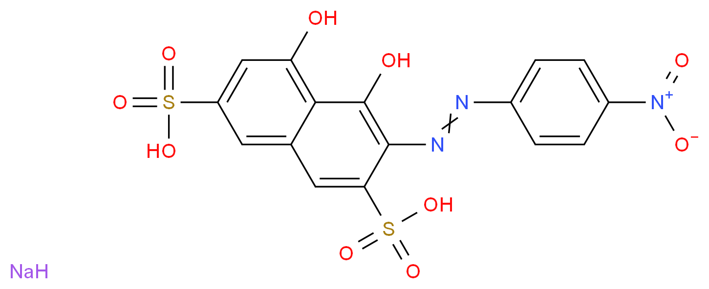 4,5-dihydroxy-3-[2-(4-nitrophenyl)diazen-1-yl]naphthalene-2,7-disulfonic acid sodium_分子结构_CAS_548-80-1