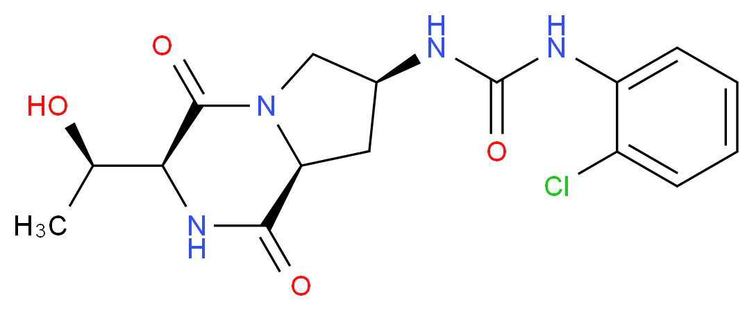 N-(2-chlorophenyl)-N'-{(3S,7S,8aS)-3-[(1R)-1-hydroxyethyl]-1,4-dioxooctahydropyrrolo[1,2-a]pyrazin-7-yl}urea_分子结构_CAS_)