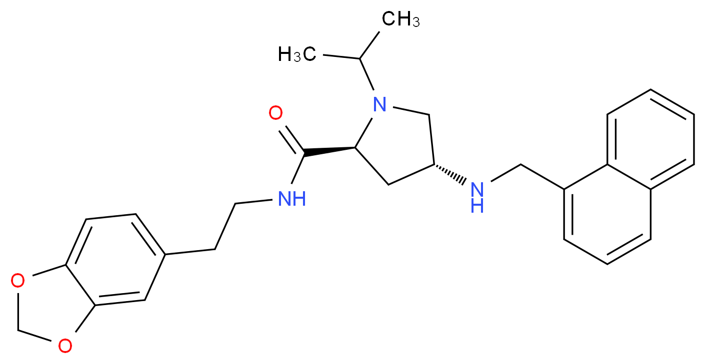 (4R)-N-[2-(1,3-benzodioxol-5-yl)ethyl]-1-isopropyl-4-[(1-naphthylmethyl)amino]-L-prolinamide_分子结构_CAS_)