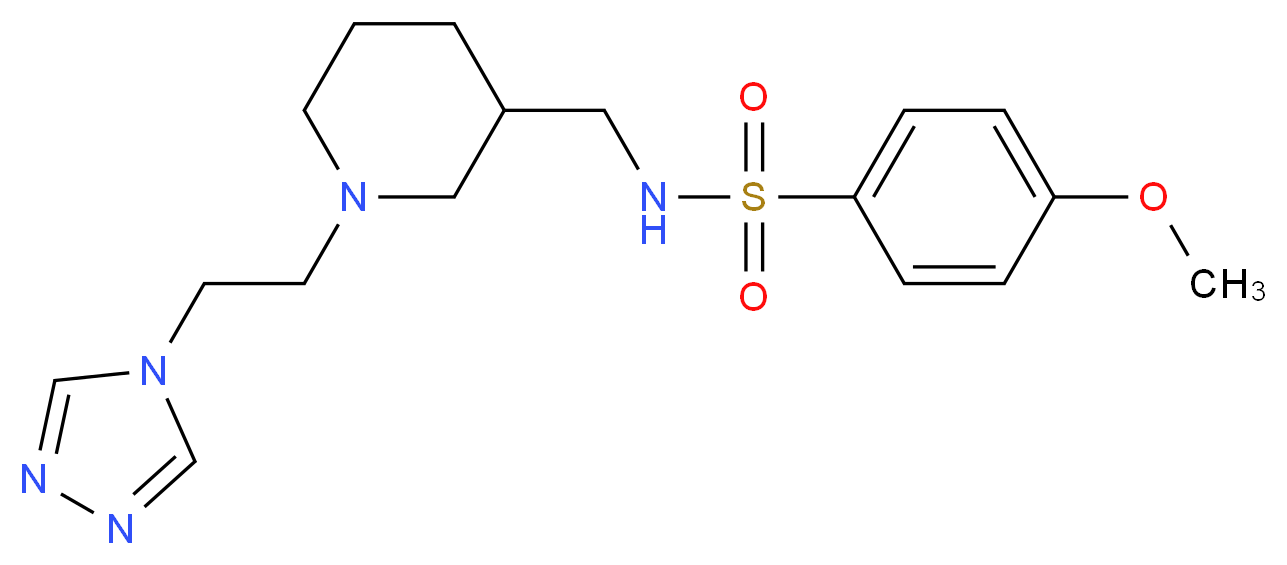 4-methoxy-N-({1-[2-(4H-1,2,4-triazol-4-yl)ethyl]piperidin-3-yl}methyl)benzenesulfonamide_分子结构_CAS_)
