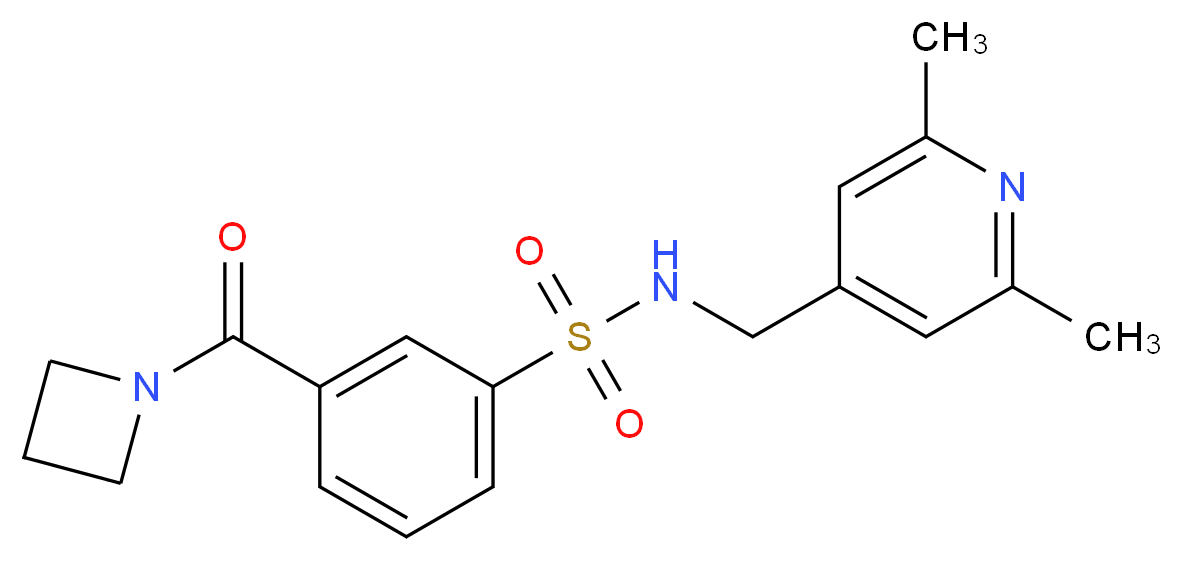 3-(azetidin-1-ylcarbonyl)-N-[(2,6-dimethylpyridin-4-yl)methyl]benzenesulfonamide_分子结构_CAS_)