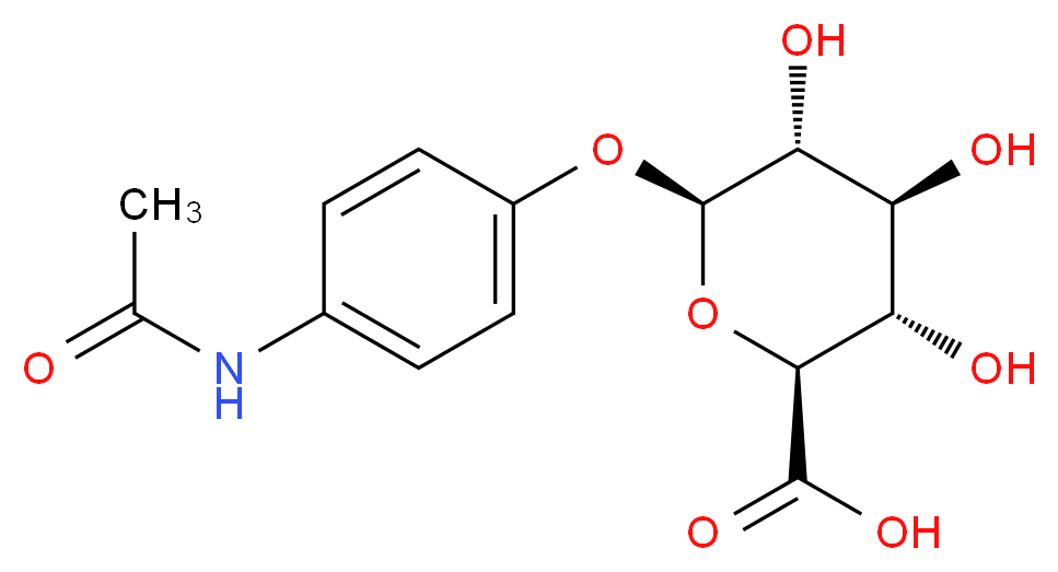 (2S,3S,4S,5R,6S)-6-(4-acetamidophenoxy)-3,4,5-trihydroxyoxane-2-carboxylic acid_分子结构_CAS_120595-80-4