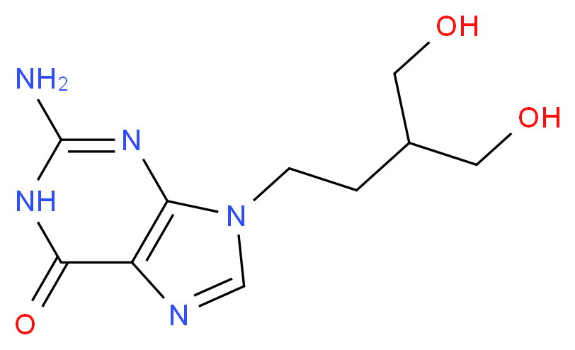 2-amino-9-[4-hydroxy-3-(hydroxymethyl)butyl]-6,9-dihydro-1H-purin-6-one_分子结构_CAS_39809-25-1