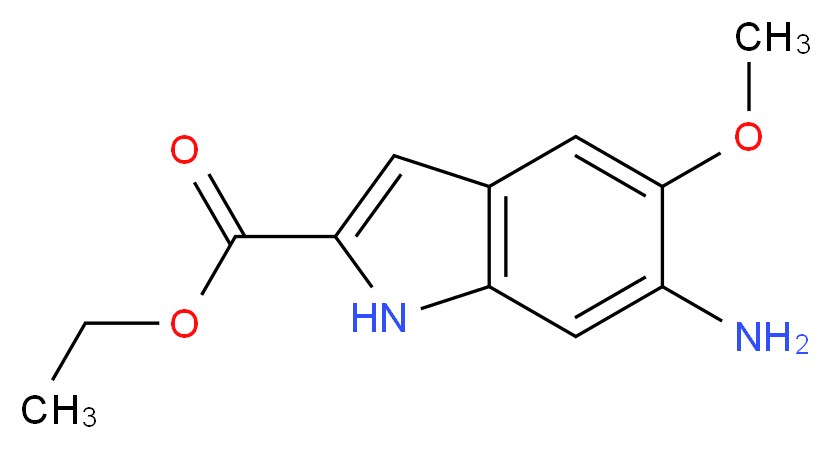 Ethyl 6-amino-5-methoxyindole-2-carboxylate_分子结构_CAS_107575-60-0)