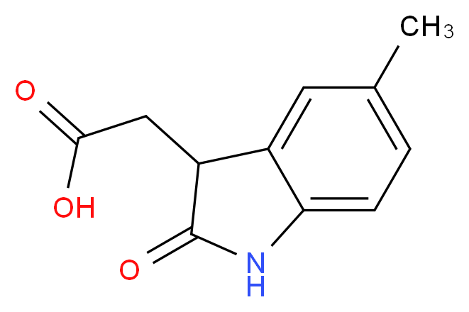 (5-Methyl-2-oxo-2,3-dihydro-1H-indol-3-yl)acetic acid_分子结构_CAS_938459-17-7)