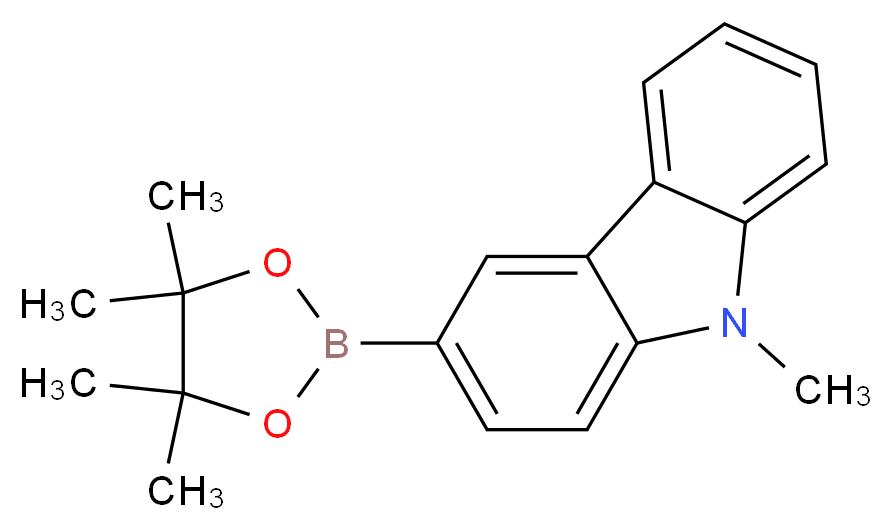 9-methyl-3-(tetramethyl-1,3,2-dioxaborolan-2-yl)-9H-carbazole_分子结构_CAS_1217891-71-8