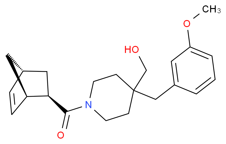 [1-[(1R*,2R*,4R*)-bicyclo[2.2.1]hept-5-en-2-ylcarbonyl]-4-(3-methoxybenzyl)-4-piperidinyl]methanol_分子结构_CAS_)