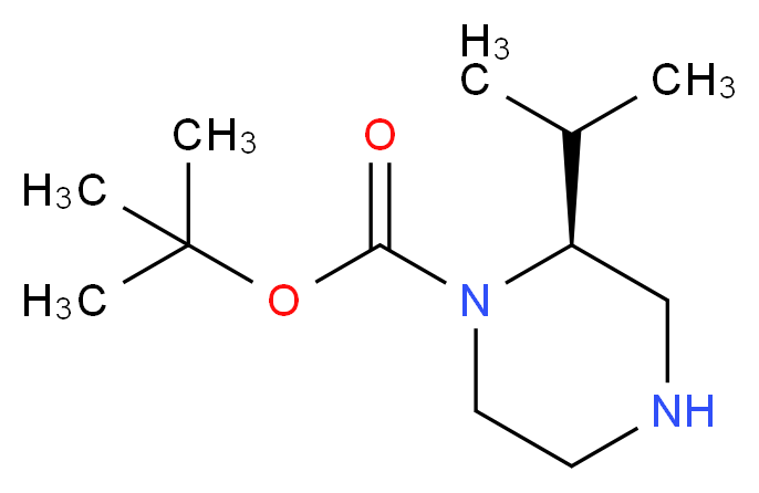 tert-butyl (2S)-2-(propan-2-yl)piperazine-1-carboxylate_分子结构_CAS_674792-05-3