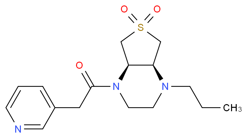 (4aR*,7aS*)-1-propyl-4-(3-pyridinylacetyl)octahydrothieno[3,4-b]pyrazine 6,6-dioxide_分子结构_CAS_)