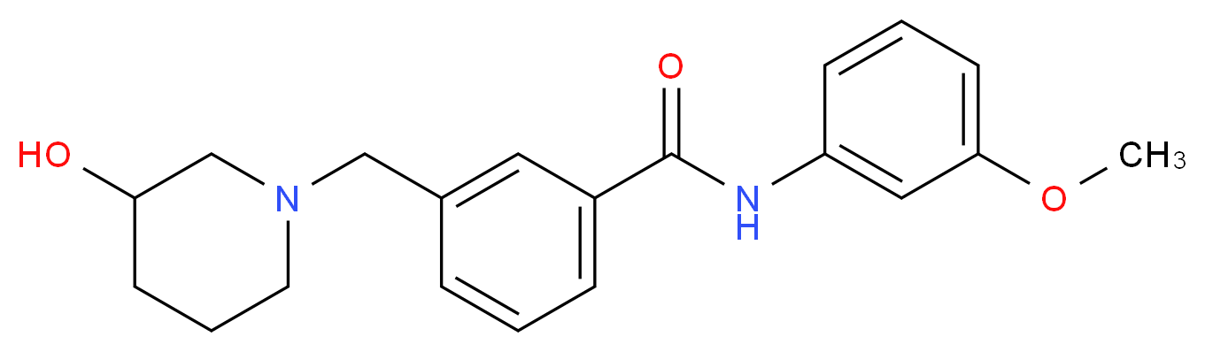 3-[(3-hydroxypiperidin-1-yl)methyl]-N-(3-methoxyphenyl)benzamide_分子结构_CAS_)