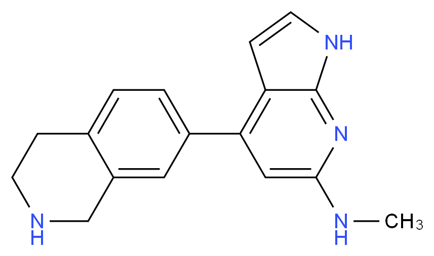 N-methyl-4-(1,2,3,4-tetrahydroisoquinolin-7-yl)-1H-pyrrolo[2,3-b]pyridin-6-amine_分子结构_CAS_)