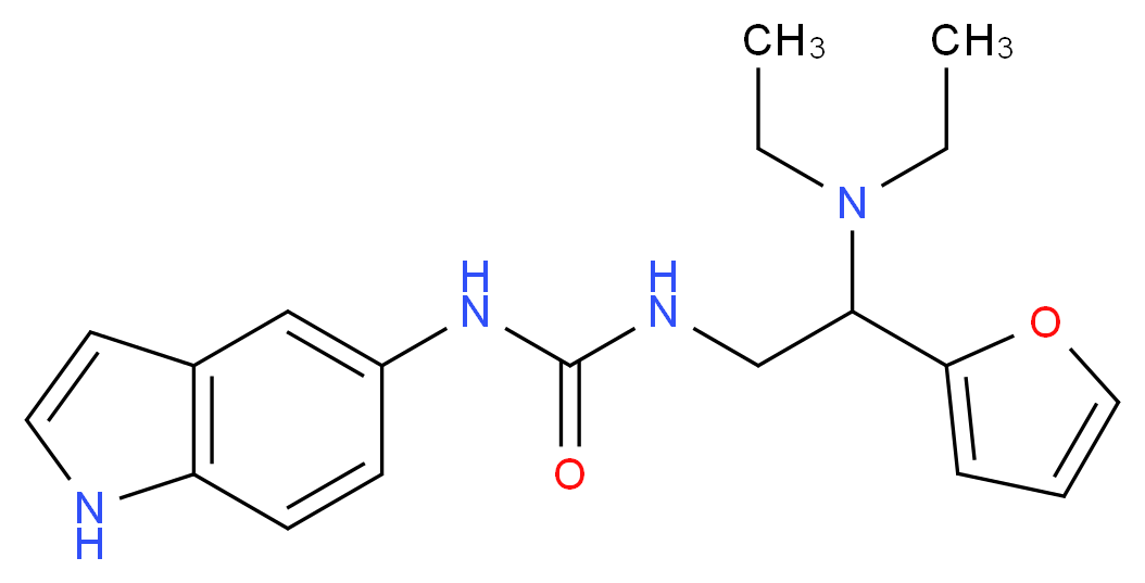 N-[2-(diethylamino)-2-(2-furyl)ethyl]-N'-1H-indol-5-ylurea_分子结构_CAS_)