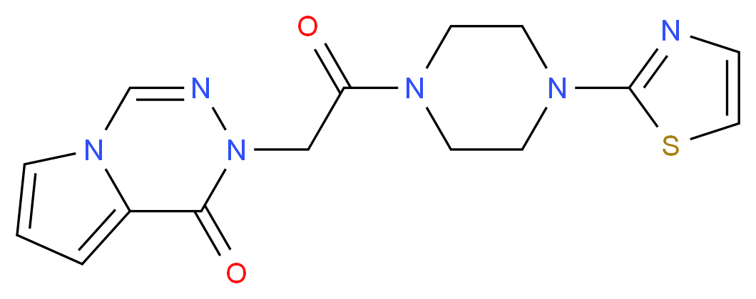 2-{2-oxo-2-[4-(1,3-thiazol-2-yl)piperazin-1-yl]ethyl}pyrrolo[1,2-d][1,2,4]triazin-1(2H)-one_分子结构_CAS_)