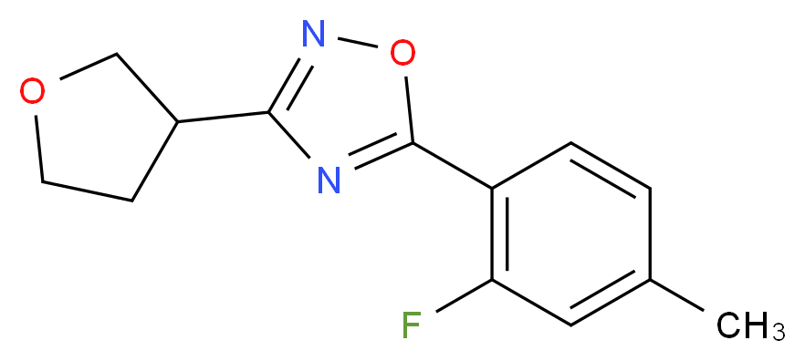 5-(2-fluoro-4-methylphenyl)-3-(tetrahydrofuran-3-yl)-1,2,4-oxadiazole_分子结构_CAS_)