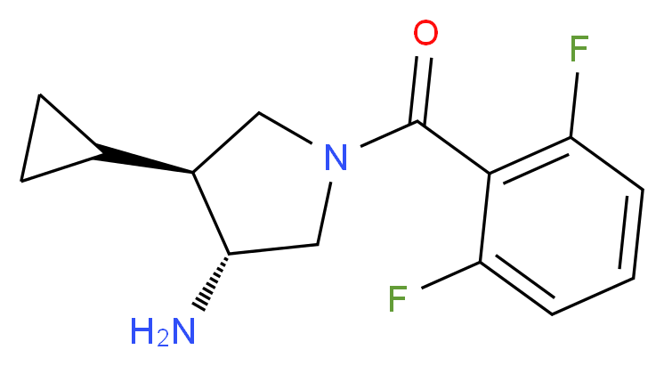 (3R*,4S*)-4-cyclopropyl-1-(2,6-difluorobenzoyl)pyrrolidin-3-amine_分子结构_CAS_)