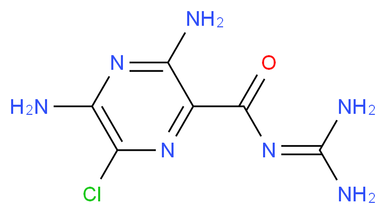 3,5-diamino-6-chloro-N-(diaminomethylidene)pyrazine-2-carboxamide_分子结构_CAS_2016-88-8