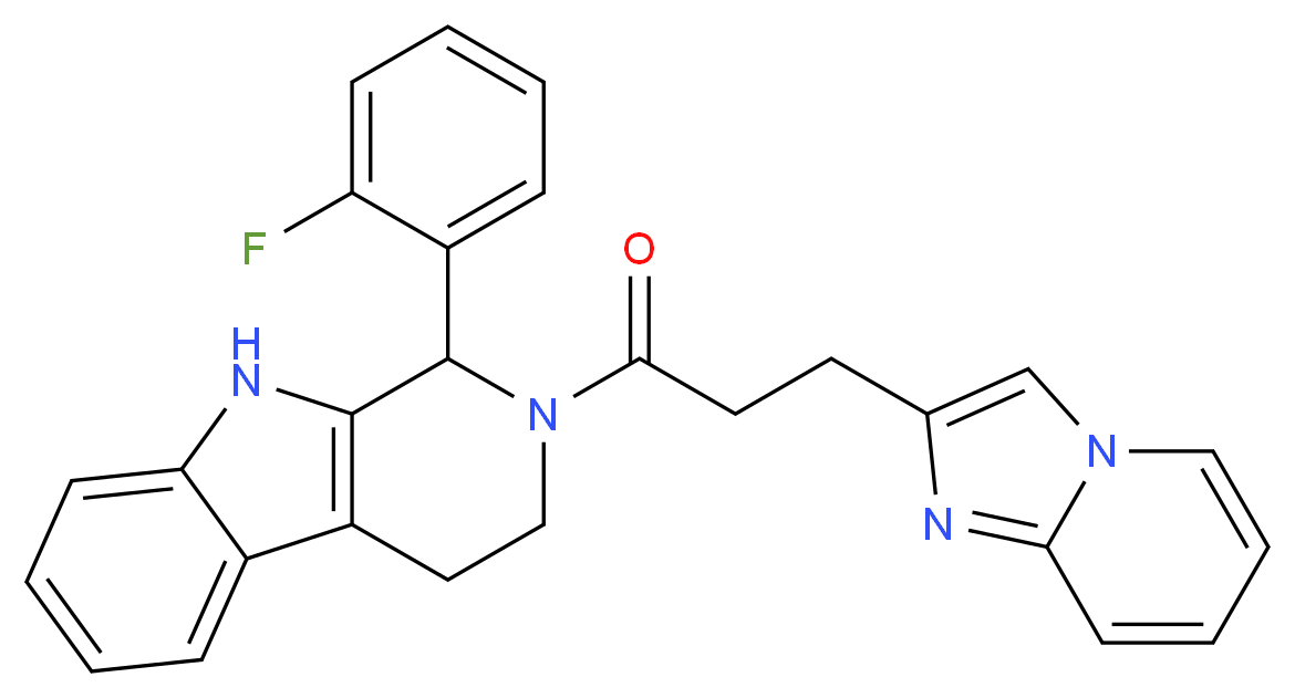 1-(2-fluorophenyl)-2-(3-imidazo[1,2-a]pyridin-2-ylpropanoyl)-2,3,4,9-tetrahydro-1H-beta-carboline_分子结构_CAS_)