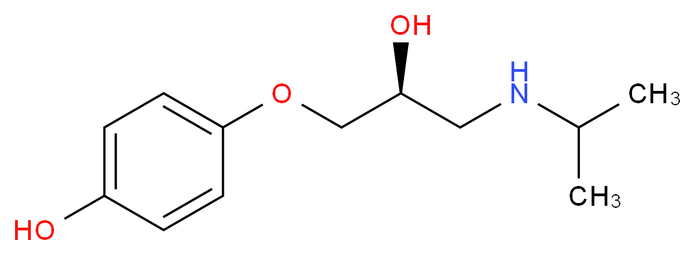 4-[(2S)-2-hydroxy-3-[(propan-2-yl)amino]propoxy]phenol_分子结构_CAS_57526-81-5