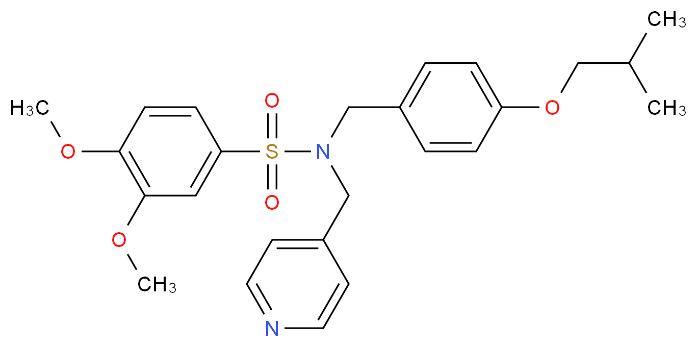 N-(4-isobutoxybenzyl)-3,4-dimethoxy-N-(4-pyridinylmethyl)benzenesulfonamide_分子结构_CAS_)