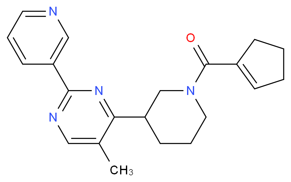 4-[1-(1-cyclopenten-1-ylcarbonyl)-3-piperidinyl]-5-methyl-2-(3-pyridinyl)pyrimidine_分子结构_CAS_)