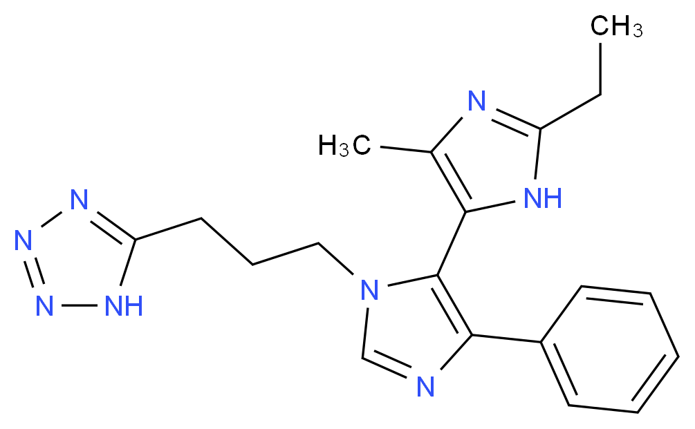 2-ethyl-5-methyl-5'-phenyl-3'-[3-(1H-tetrazol-5-yl)propyl]-3H,3'H-4,4'-biimidazole_分子结构_CAS_)