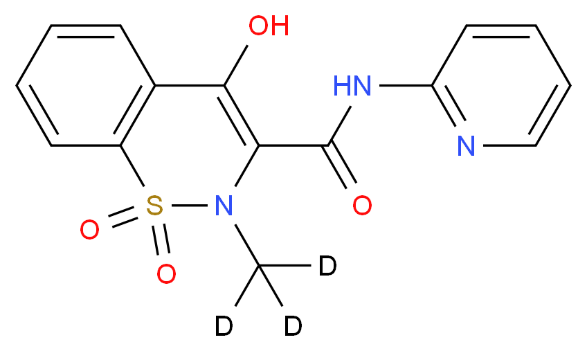 4-hydroxy-2-(<sup>2</sup>H<sub>3</sub>)methyl-1,1-dioxo-N-(pyridin-2-yl)-2H-1λ<sup>6</sup>,2-benzothiazine-3-carboxamide_分子结构_CAS_942047-64-5