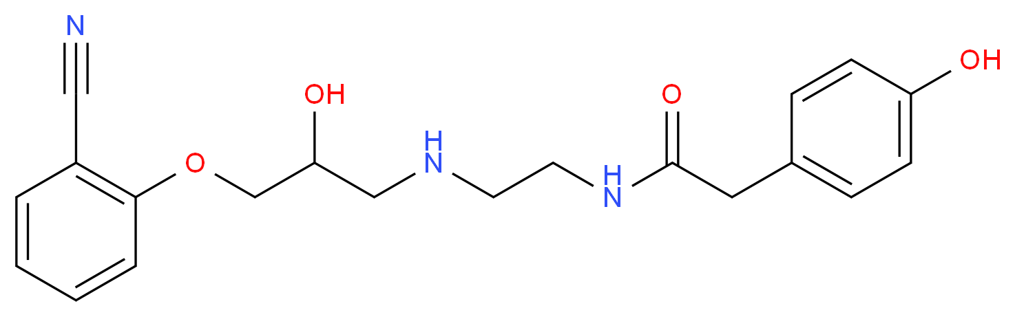 N-(2-{[3-(2-cyanophenoxy)-2-hydroxypropyl]amino}ethyl)-2-(4-hydroxyphenyl)acetamide_分子结构_CAS_86880-51-5