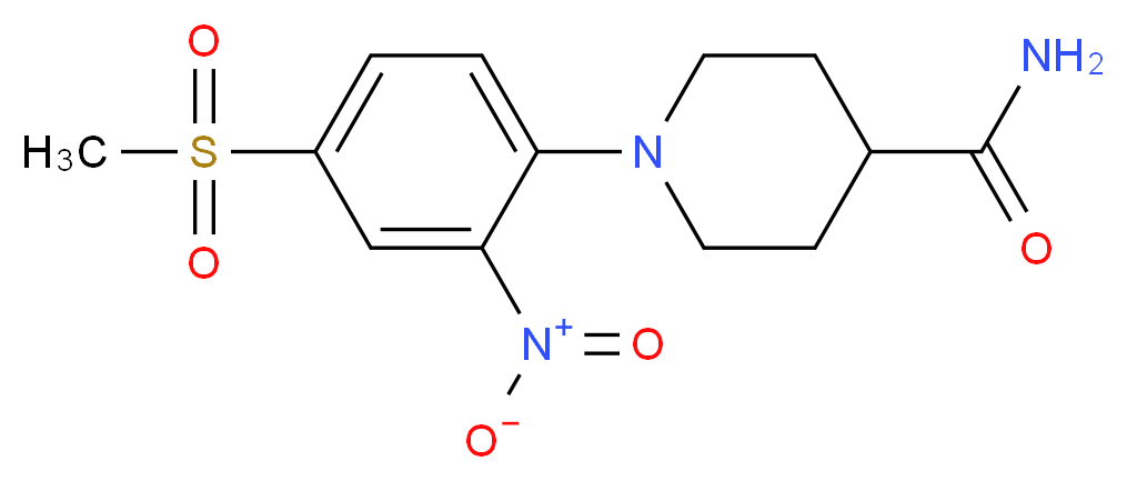 1-[4-(Methylsulphonyl)-2-nitrophenyl]piperidine-4-carboxamide_分子结构_CAS_)