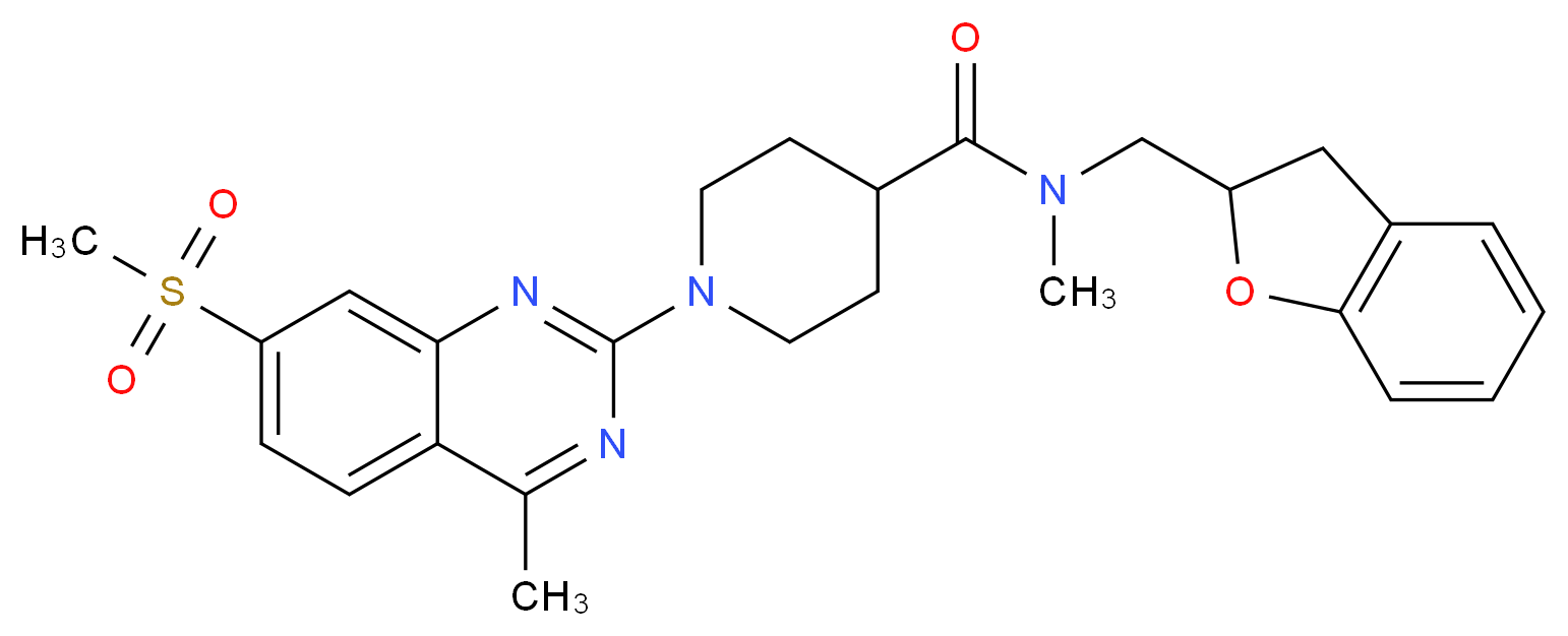 N-(2,3-dihydro-1-benzofuran-2-ylmethyl)-N-methyl-1-[4-methyl-7-(methylsulfonyl)-2-quinazolinyl]-4-piperidinecarboxamide_分子结构_CAS_)