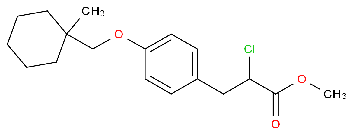 methyl 2-chloro-3-{4-[(1-methylcyclohexyl)methoxy]phenyl}propanoate_分子结构_CAS_85003-07-2