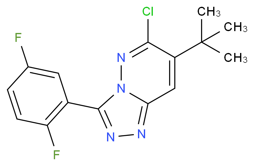 7-tert-butyl-6-chloro-3-(2,5-difluorophenyl)-[1,2,4]triazolo[4,3-b]pyridazine_分子结构_CAS_286456-54-0