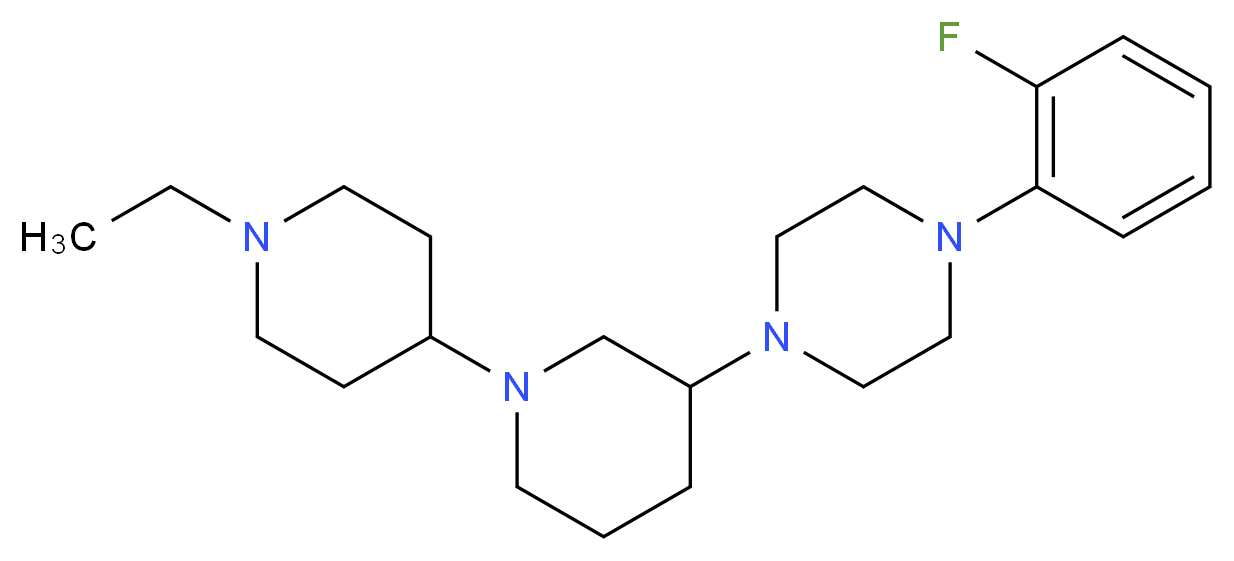 1'-ethyl-3-[4-(2-fluorophenyl)-1-piperazinyl]-1,4'-bipiperidine_分子结构_CAS_)