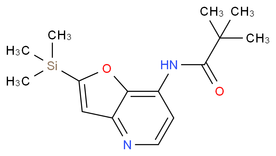 2,2-dimethyl-N-[2-(trimethylsilyl)furo[3,2-b]pyridin-7-yl]propanamide_分子结构_CAS_1142192-62-8