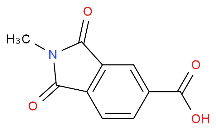 2-methyl-1,3-dioxo-2,3-dihydro-1H-isoindole-5-carboxylic acid_分子结构_CAS_42710-39-4