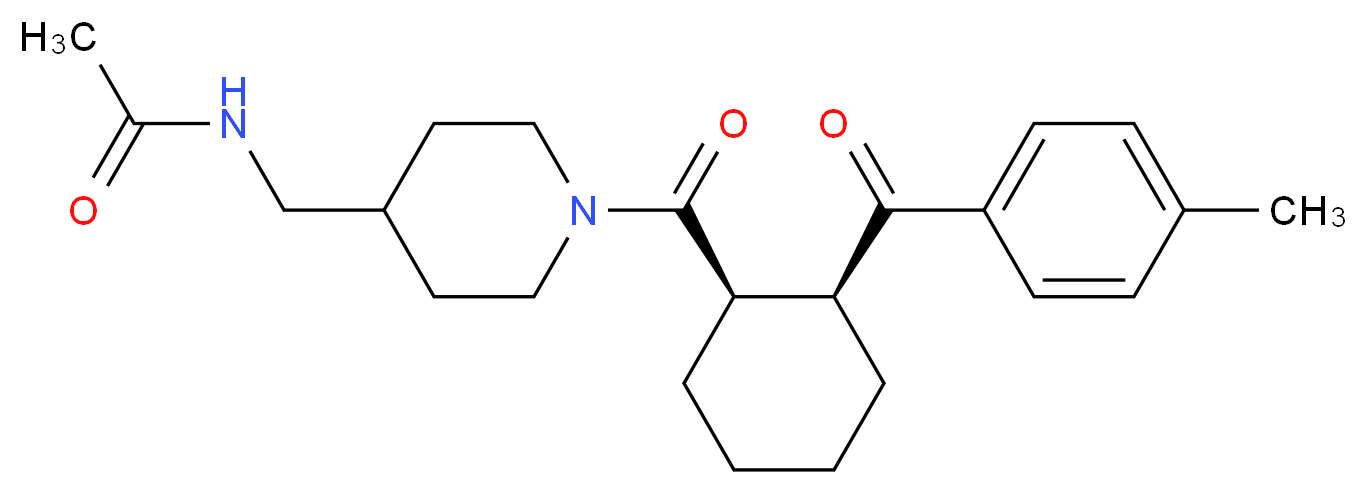 N-[(1-{[(1R*,2S*)-2-(4-methylbenzoyl)cyclohexyl]carbonyl}-4-piperidinyl)methyl]acetamide_分子结构_CAS_)