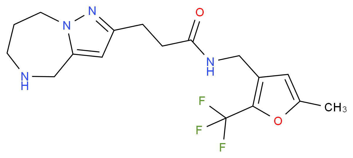N-{[5-methyl-2-(trifluoromethyl)-3-furyl]methyl}-3-(5,6,7,8-tetrahydro-4H-pyrazolo[1,5-a][1,4]diazepin-2-yl)propanamide_分子结构_CAS_)