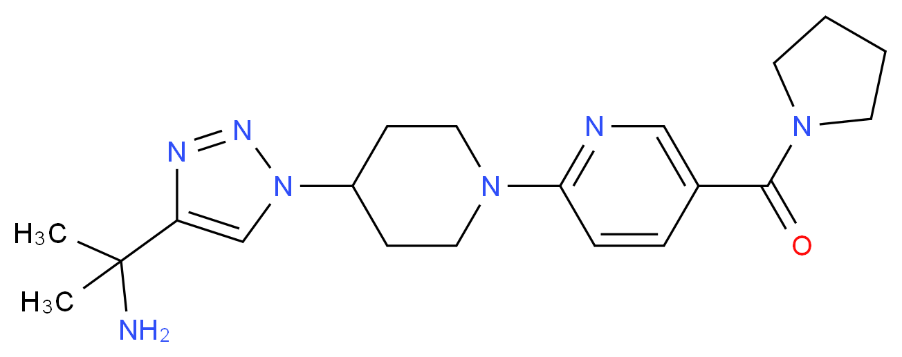2-(1-{1-[5-(1-pyrrolidinylcarbonyl)-2-pyridinyl]-4-piperidinyl}-1H-1,2,3-triazol-4-yl)-2-propanamine_分子结构_CAS_)