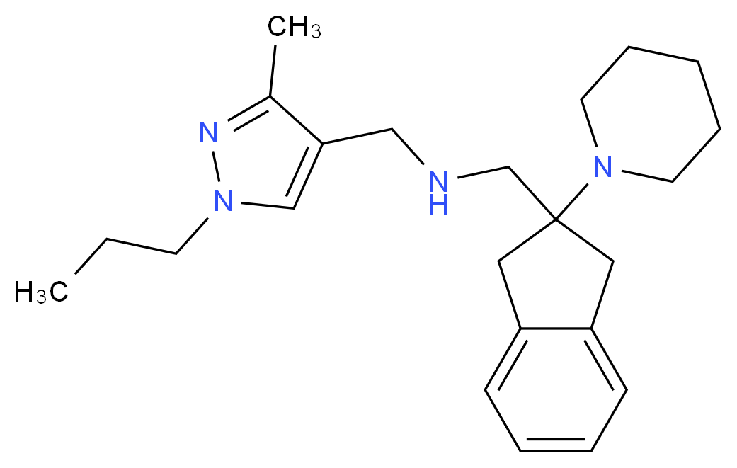 1-(3-methyl-1-propyl-1H-pyrazol-4-yl)-N-{[2-(1-piperidinyl)-2,3-dihydro-1H-inden-2-yl]methyl}methanamine_分子结构_CAS_)