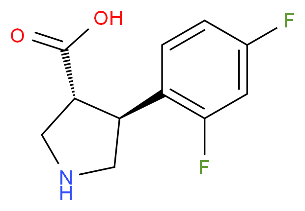 (3R,4S)-4-(2,4-difluorophenyl)pyrrolidine-3-carboxylic acid_分子结构_CAS_1260605-87-5)