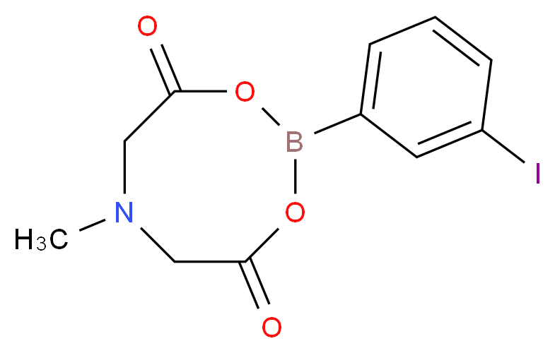 2-(3-iodophenyl)-6-methyl-1,3,6,2-dioxazaborocane-4,8-dione_分子结构_CAS_1287221-37-7