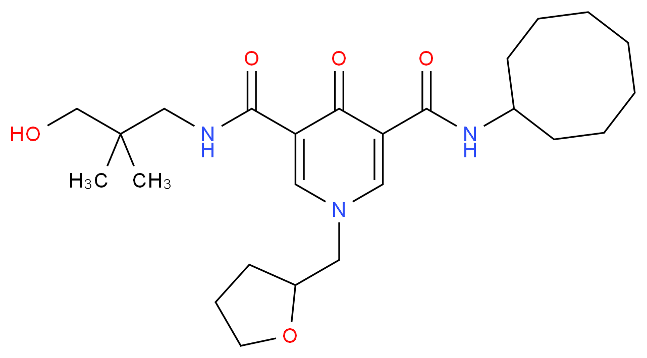 N-cyclooctyl-N'-(3-hydroxy-2,2-dimethylpropyl)-4-oxo-1-(tetrahydro-2-furanylmethyl)-1,4-dihydro-3,5-pyridinedicarboxamide_分子结构_CAS_)