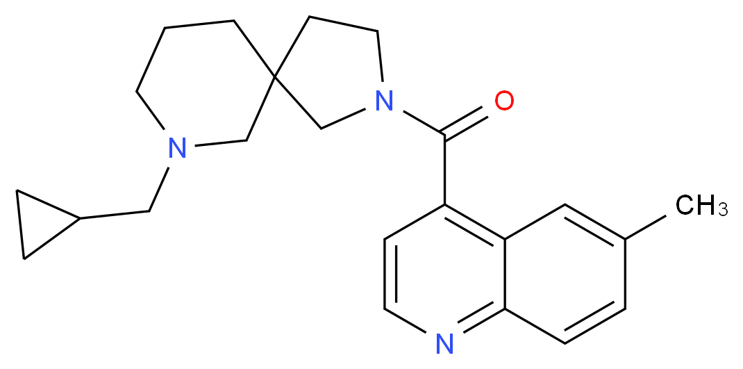 4-{[7-(cyclopropylmethyl)-2,7-diazaspiro[4.5]dec-2-yl]carbonyl}-6-methylquinoline_分子结构_CAS_)