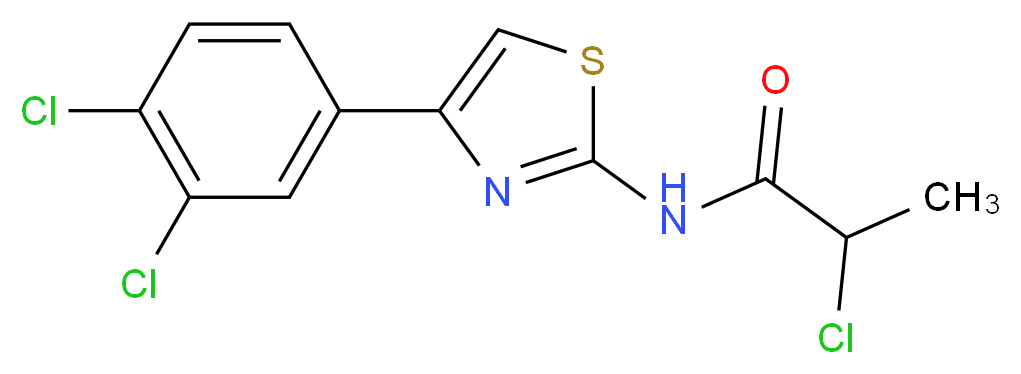 2-Chloro-N-[4-(3,4-dichlorophenyl)-1,3-thiazol-2-yl]propanamide_分子结构_CAS_)